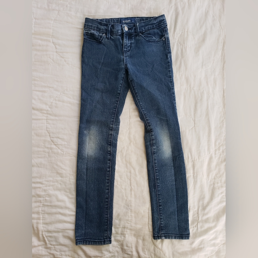Old Navy Girls Jeans, Classic Medium Wash Denim, Stretchy, Skinny Leg Fit